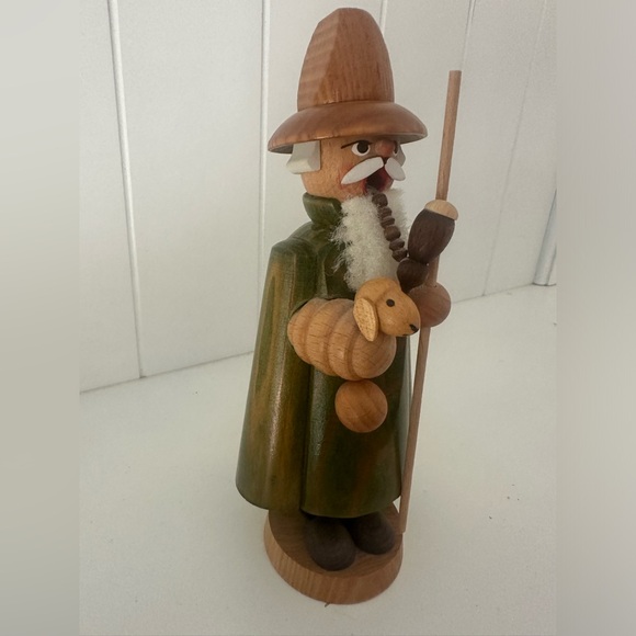 Shepard German incense wooden smoking man. 7.5” high. - Picture 3 of 8